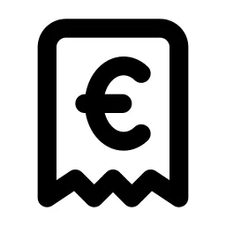 Receipt Euro Line Icon