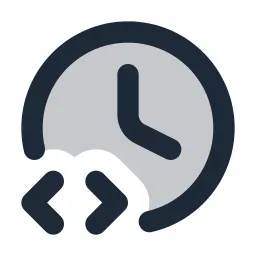 Clock Code Duotone Icon