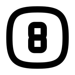 Square Rounded Number 8 Line Icon