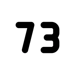 Number 73 Small Line Icon