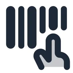 Hand Pointer Barcode Duotone Icon