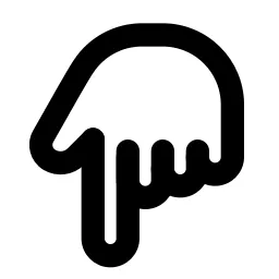 Hand Finger Down Line Icon