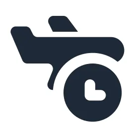 Airplane Clock Solid Icon