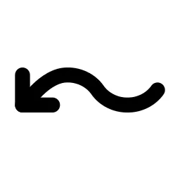 Arrow Wave Left Down Line Icon