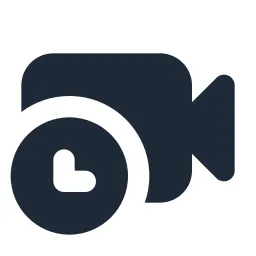 Video Clock Solid Icon