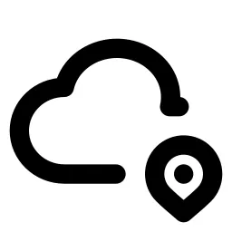 Cloud Pin Line Icon