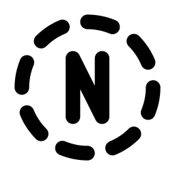 Circle Dashed Letter N Line Icon