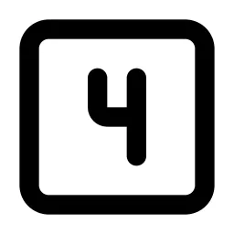 Square Number 4 Line Icon