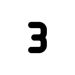 Number 3 Small Line Icon