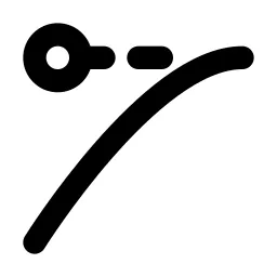Ease Out Control Point Line Icon