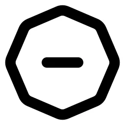 Octagon Minus Line Icon