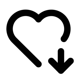 Heart Down Line Icon