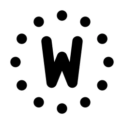 Circle Dotted Letter W Line Icon