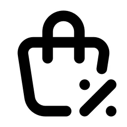Shopping Bag Discount Line Icon