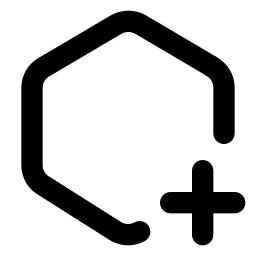 Hexagon Plus 2 Line Icon