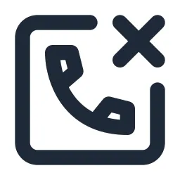 Phone Close Box Line Icon