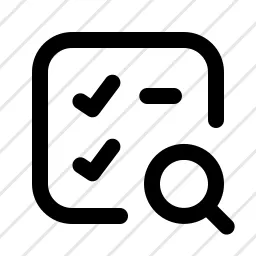 Square Checklist Magnifying Glass Checklist Box Check List Search Icon
