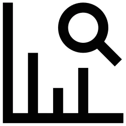 Bar Chart Magnifying Glass Icon