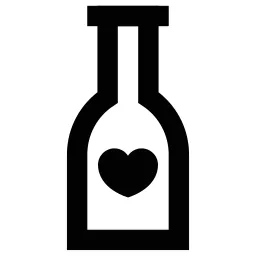Wine Bottle Heart Icon