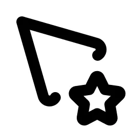 Pointer Star Line Icon