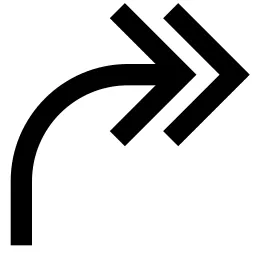 Curve Double Arrow Right Icon