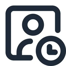 User Box Clock Line Icon