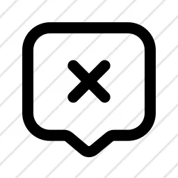 Bubble Crossed Comment Feedback Icon