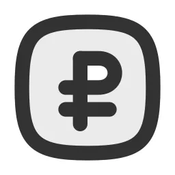 Ruble Square Duotone Icon