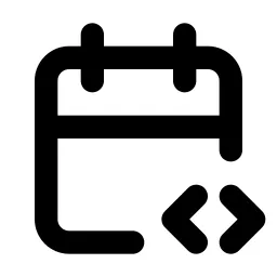 Calendar Code Line Icon