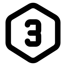 Hexagon Number 3 Line Icon