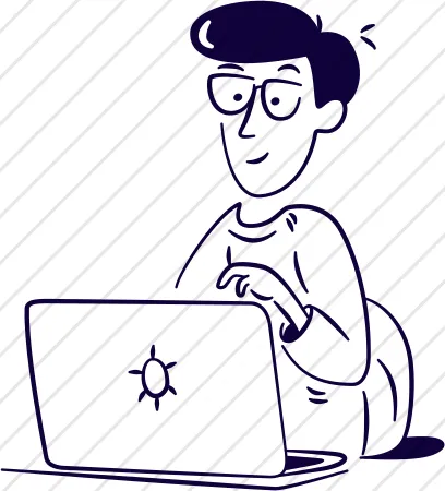 Person with Glasses on Laptop