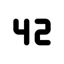 Number 42 Small Line Icon