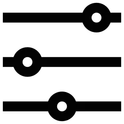 Horizontal Sliders Dots Icon