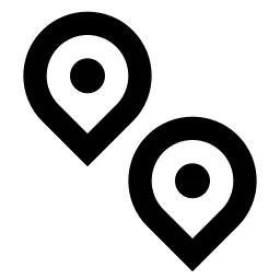 Pin Distance Line Icon