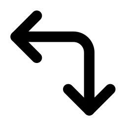 Arrows Left Down Line Icon