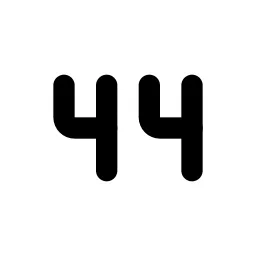 Number 44 Small Line Icon