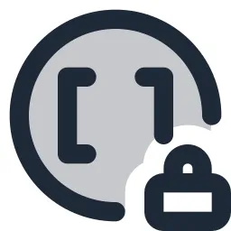 Braces Lock Circle Duotone Icon