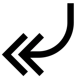 Curve Double Arrow Left Icon
