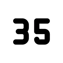 Number 35 Small Line Icon