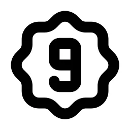 Rosette Number 9 Line Icon