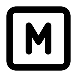 Square Letter M Line Icon