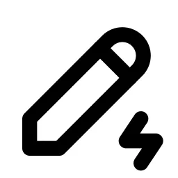 Pencil Bolt Line Icon