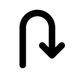 U Turn Right Line Icon