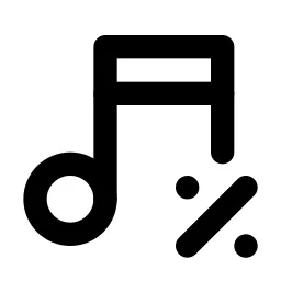 Music Discount Line Icon