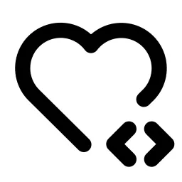 Heart Code Line Icon
