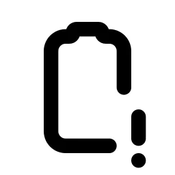 Battery Vertical Exclamation Line Icon