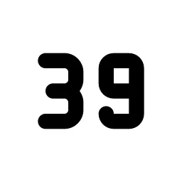 Number 39 Small Line Icon