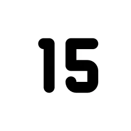 Number 15 Small Line Icon
