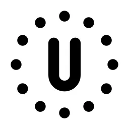 Circle Dotted Letter U Line Icon