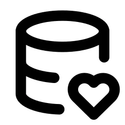 Database Heart Line Icon